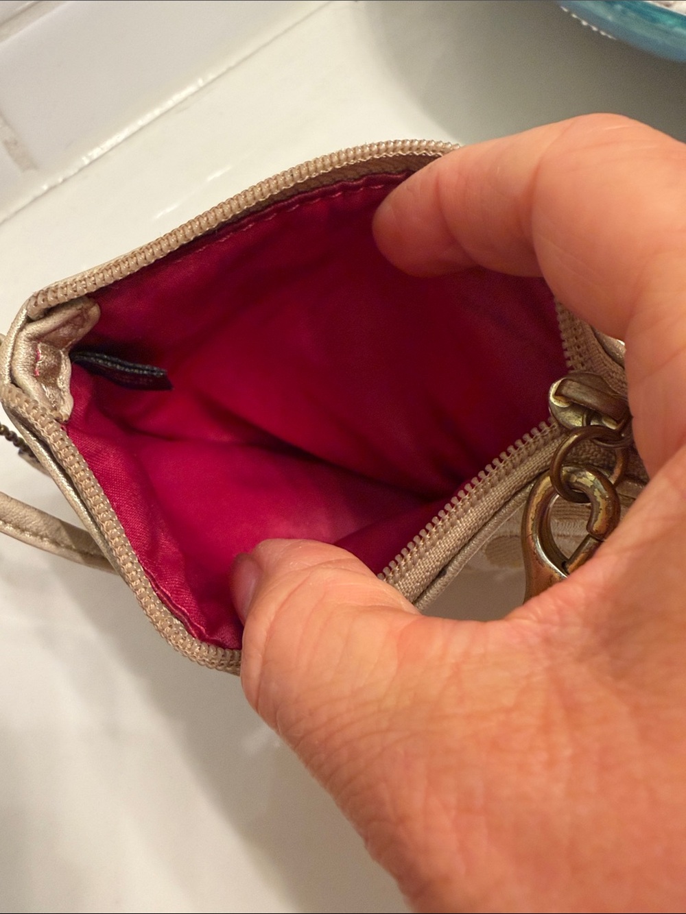 Coach Champagne Signature Wristlet with Gold Hardware - Picture 6 of 8